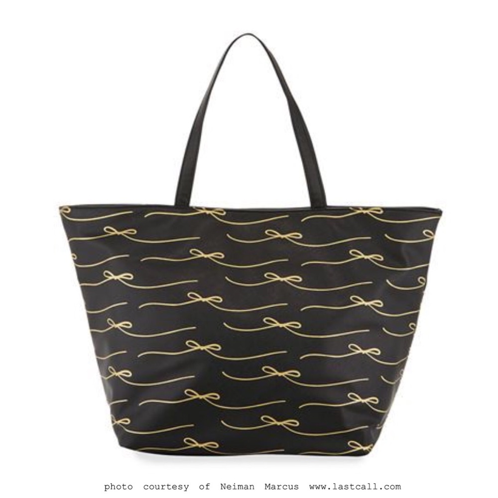 Neiman Marcus Saffiano conversation large tote